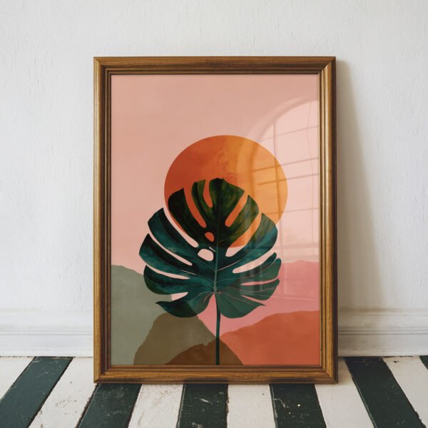 Pink and Orange Boho Monstera