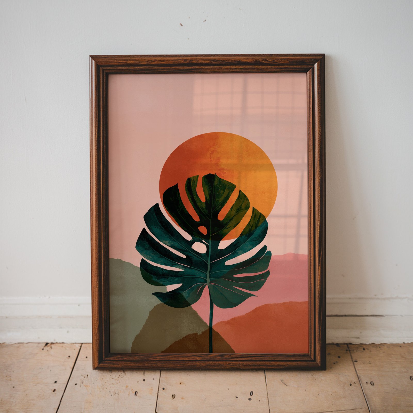 Pink and Orange Boho Monstera - Image 3