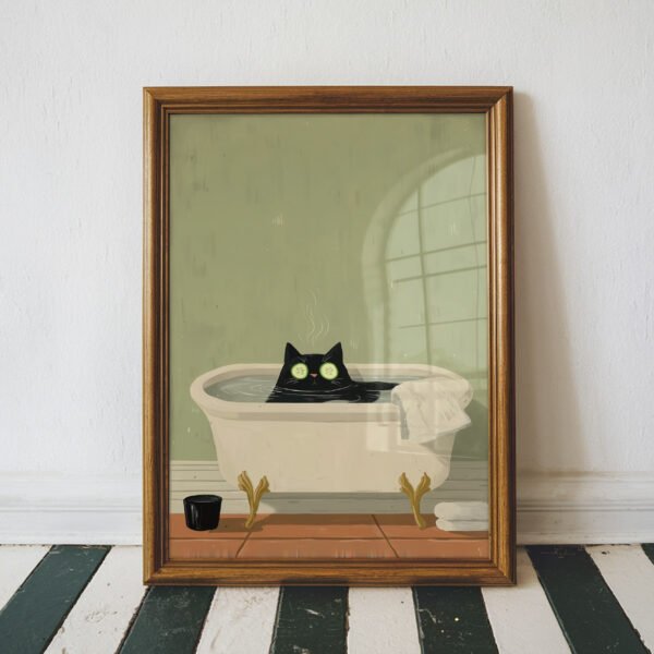 Black Cat In The Bath Tub