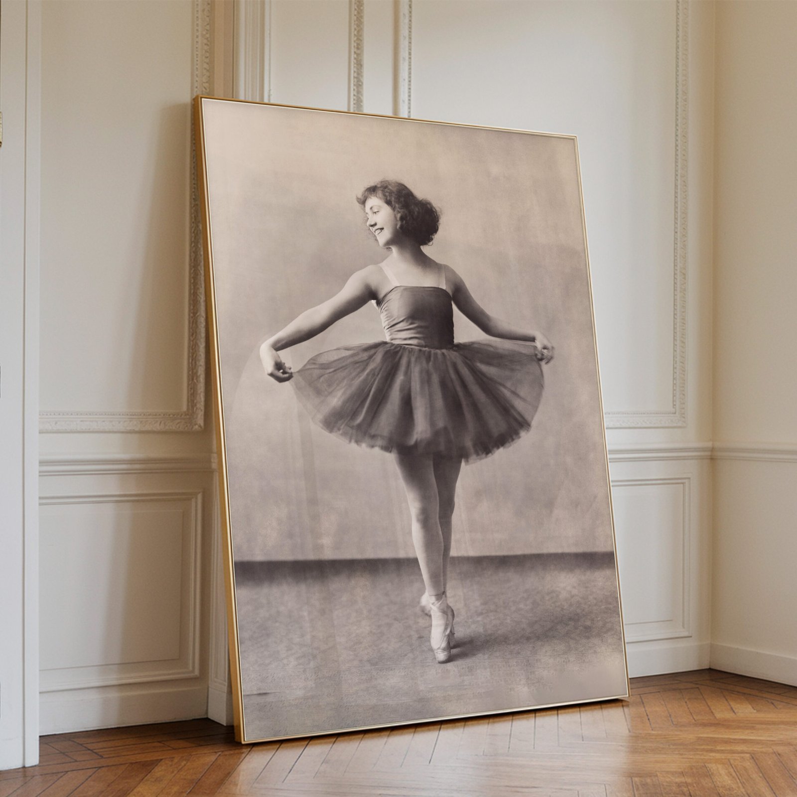 Vintage Ballerina Print – Black & White Ballet Wall Art - Image 2