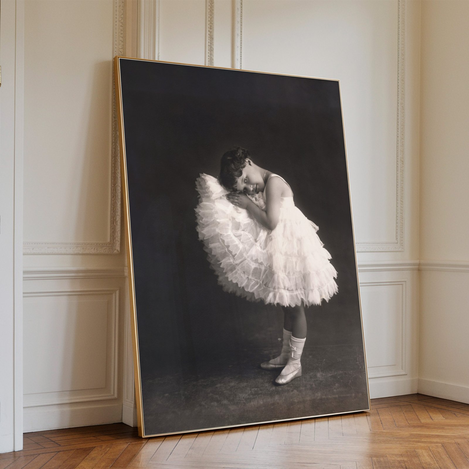 Vintage Little Ballerina Print – Black & White Ballet Wall Art - Image 2