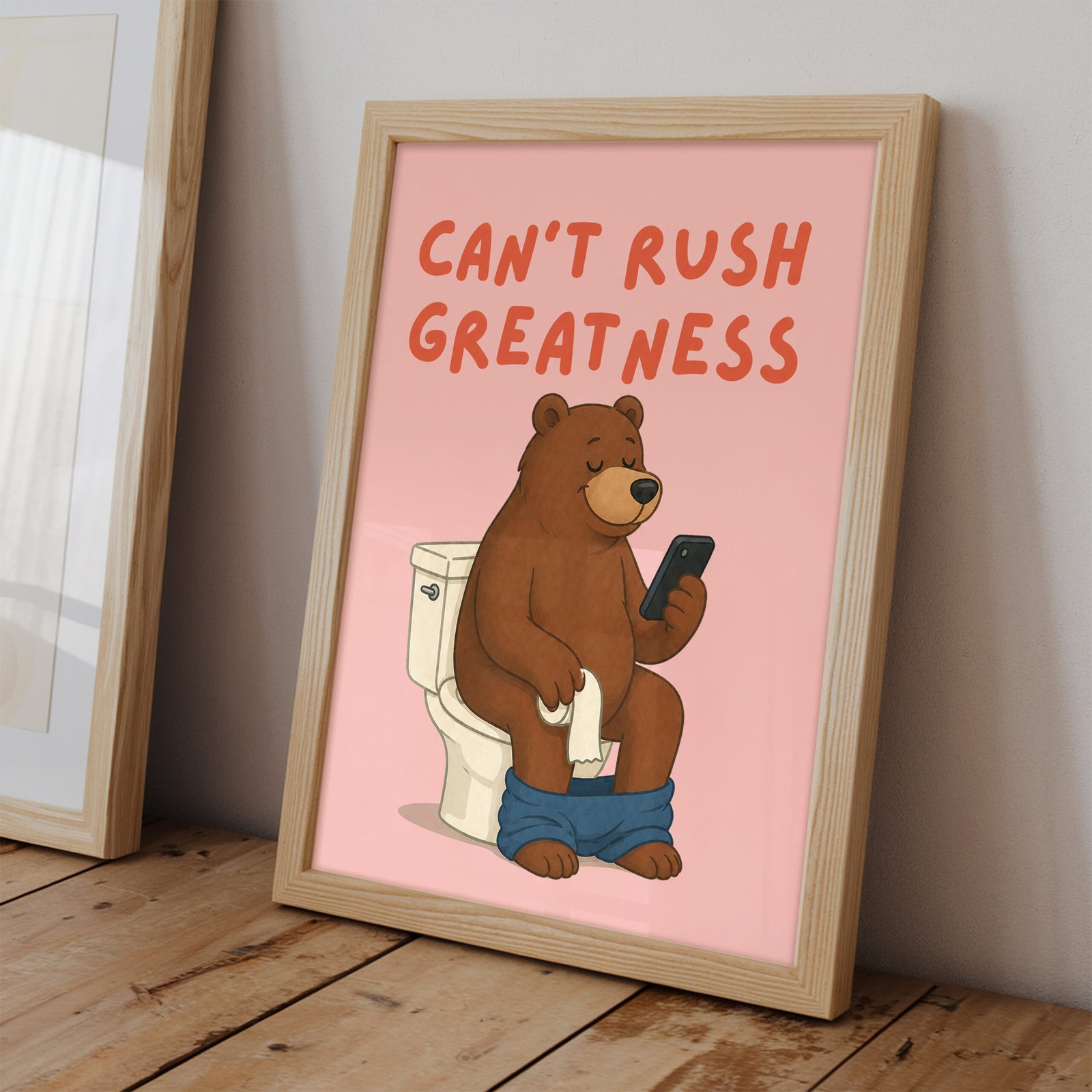 Can't Rush Greatness Bear Bathroom Print - Image 3