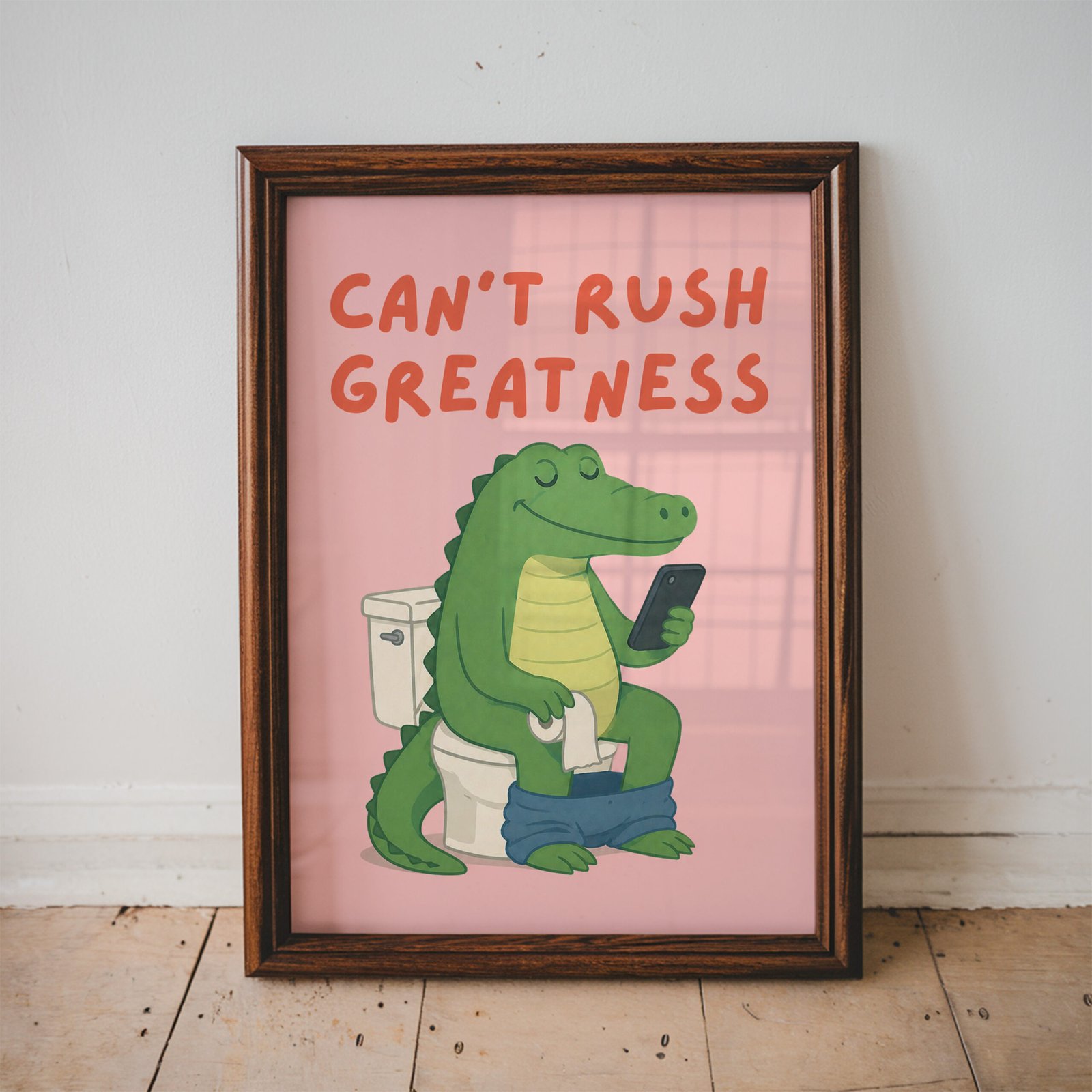 Can't Rush Greatness Alligator Bathroom Print - Image 3