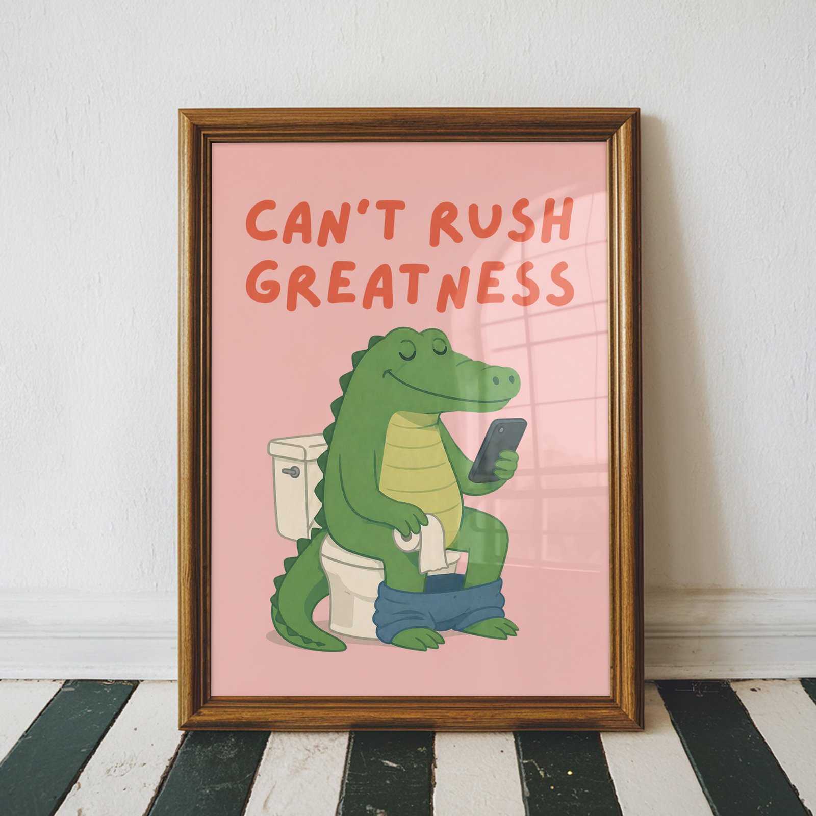 Can't Rush Greatness Alligator Bathroom Print