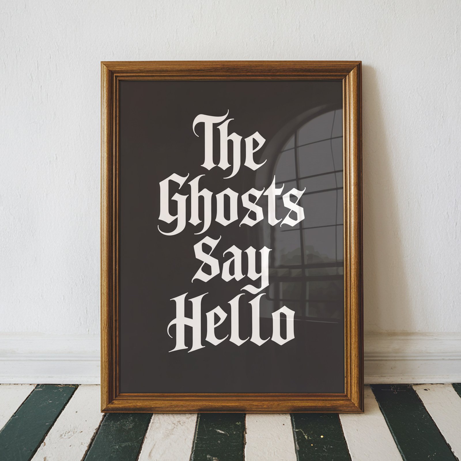 The Ghosts Say Hello Halloween Typography Print - Image 3
