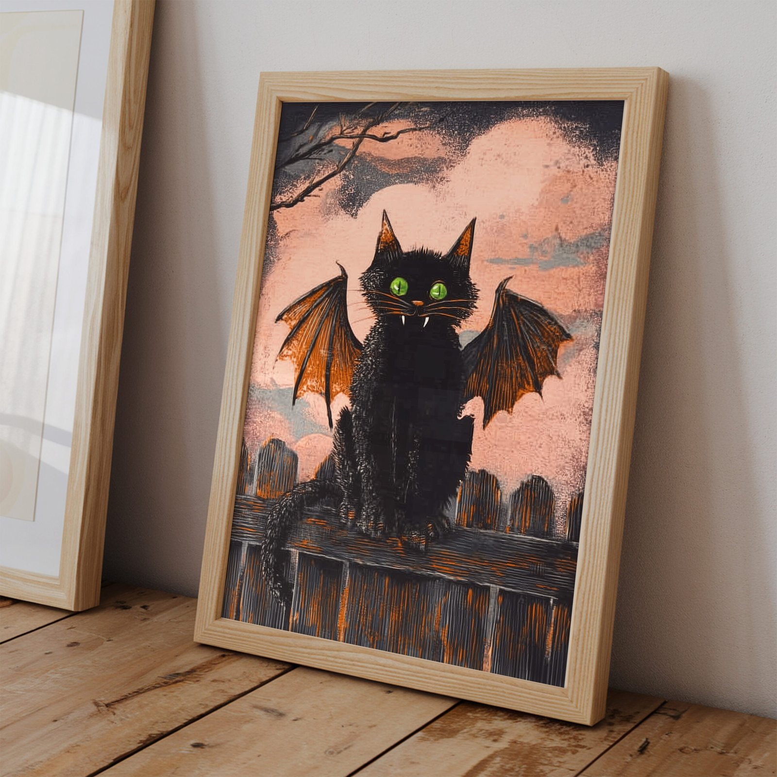 Halloween Vampire Cat Print - Image 2