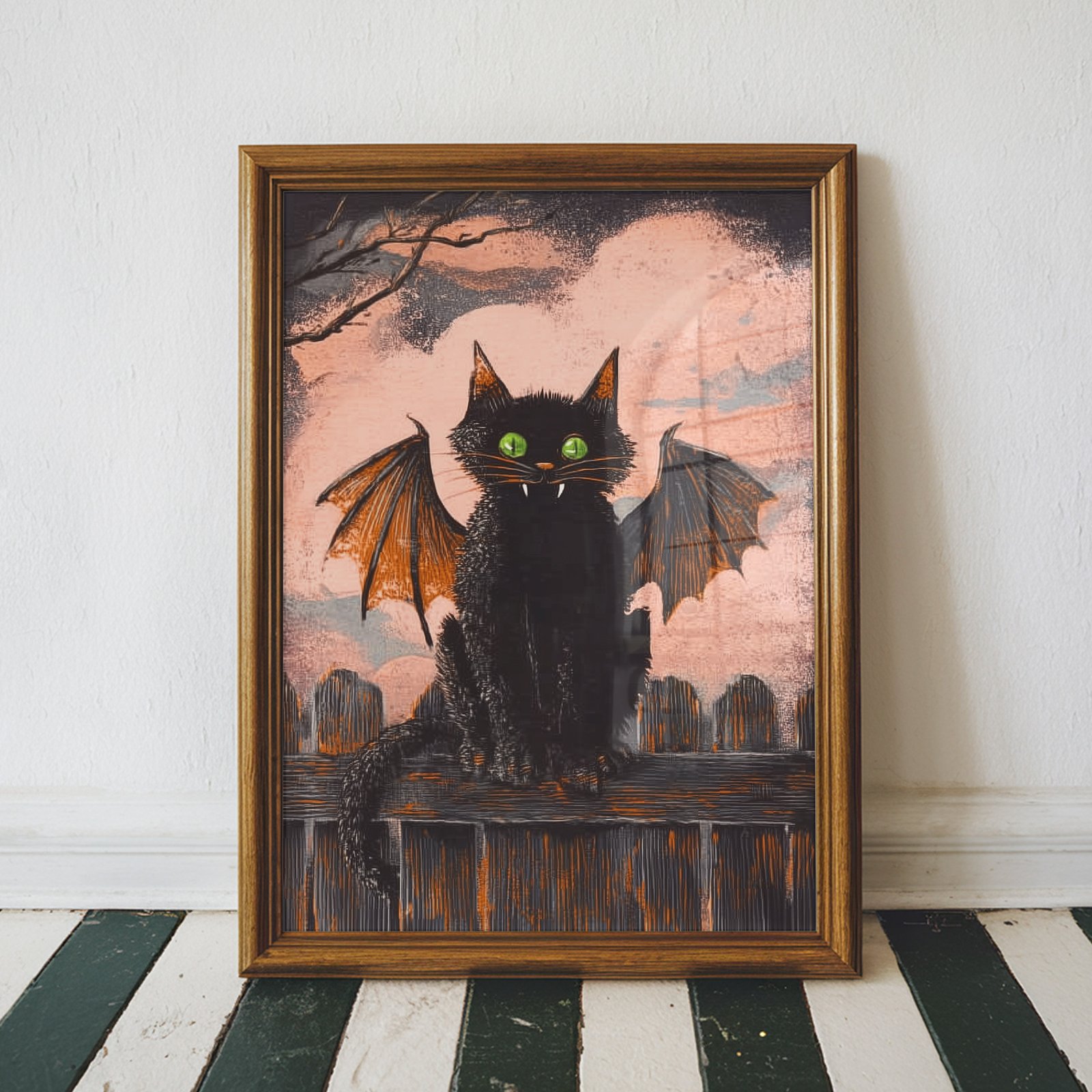 Halloween Vampire Cat Print - Image 3
